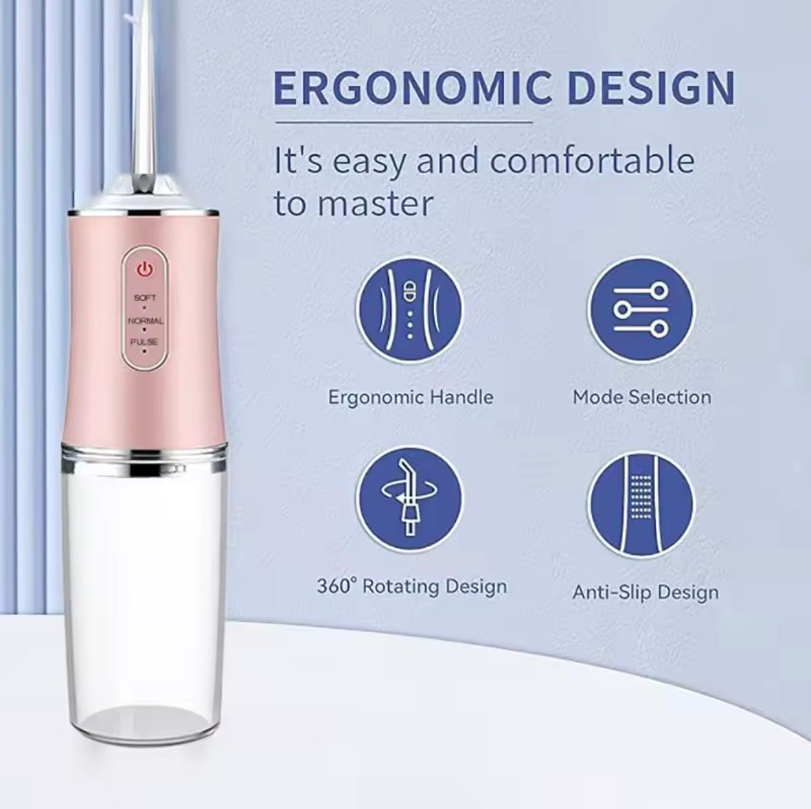 USB portable Oral Irriagtor Water Flosser Dental. Water Jet Tools Pick Cleaning Teeth 200ML. 4 Nozzles Mouth Oral Cleaning Agents.