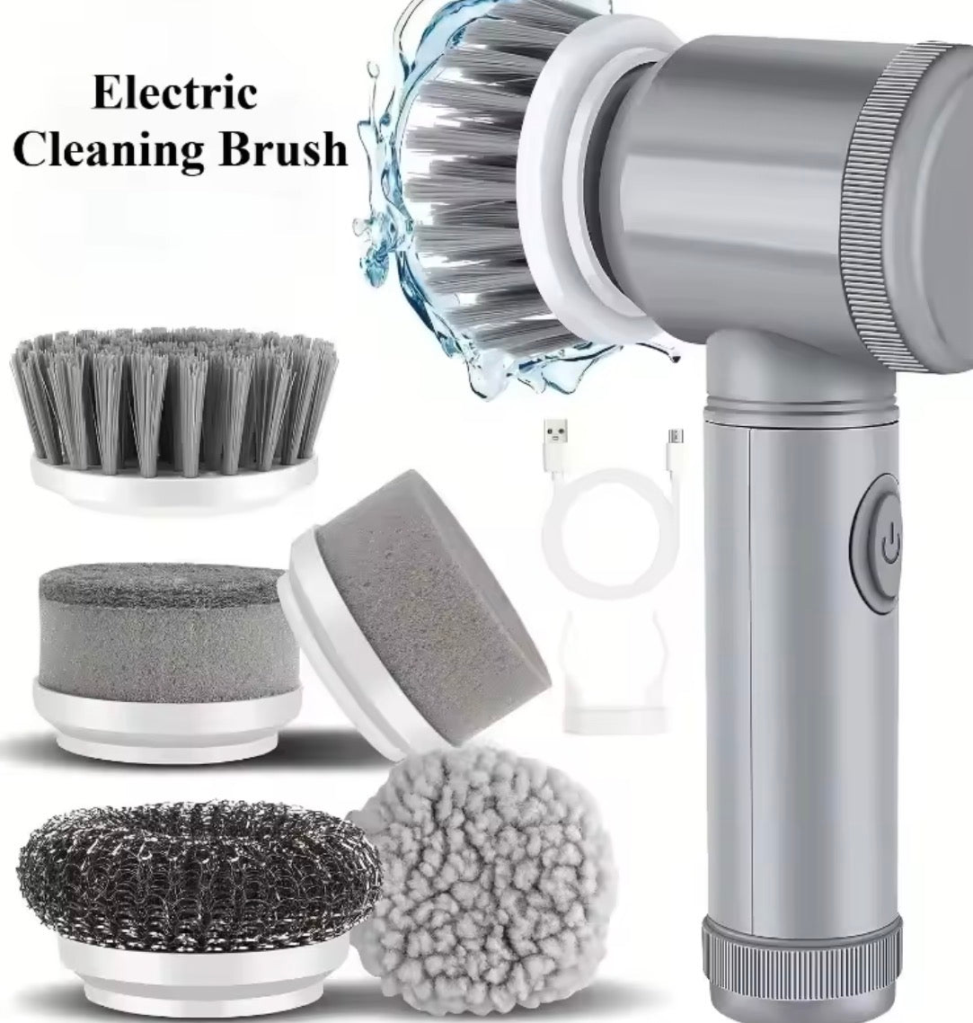 New Cordless Spin Scrubber Electric Rechargeable 5 in 1 Brush Heads for Bathroom Kitchen Tile Grout Shower Car Deep Clean